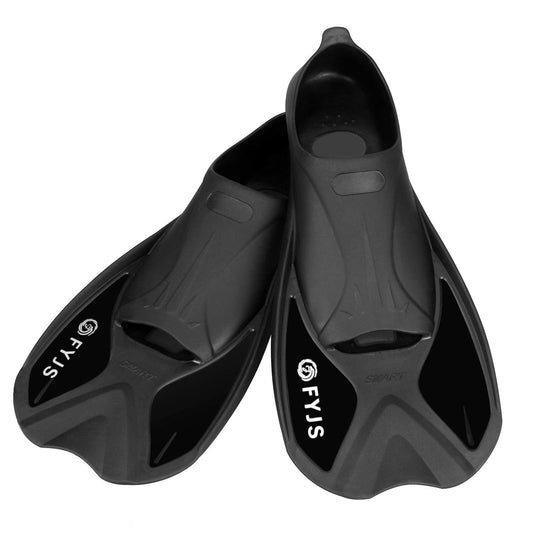 FYJS Short Swim Fins with Comfortable Full Foot Pocket Travel-Size for Snorkeling and Scuba Diving