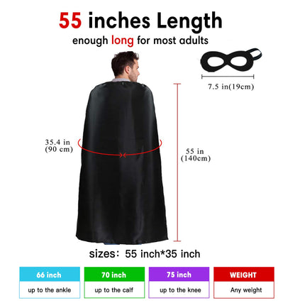 D.Q.Z Bulk Superhero-Capes and Masks for Adults Super Hero Costume Women Men Group Halloween Team Spirit Party,10 Pack