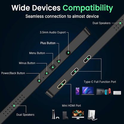 QQH 4K Portable Monitor, 15.6" IPS 3840x2160 UHD USB-C HDMI Travel Portable Monitor for Laptop, Ultra-Slim Alloy Gaming Monitor Second Display with w/Smart Cover for PC, Phone, PS5/4, Xbox, Switch