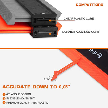 Contour Gauge (12 Inch) with Lock Profile Tool, Gifts for Men Dad Husband Him Super Contour Duplicator Men Gifts Woodworking Tools Carpenter Tools Construction Outline Angle Measuring Tool for Mens