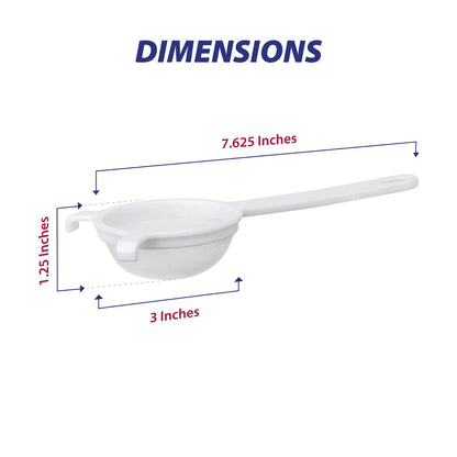 HIC Kitchen Double-Ear Fine Mesh Strainers, BPA Free, Set of 4 Sizes Includes 3, 4, 5.5, and 7-Inch Diameter