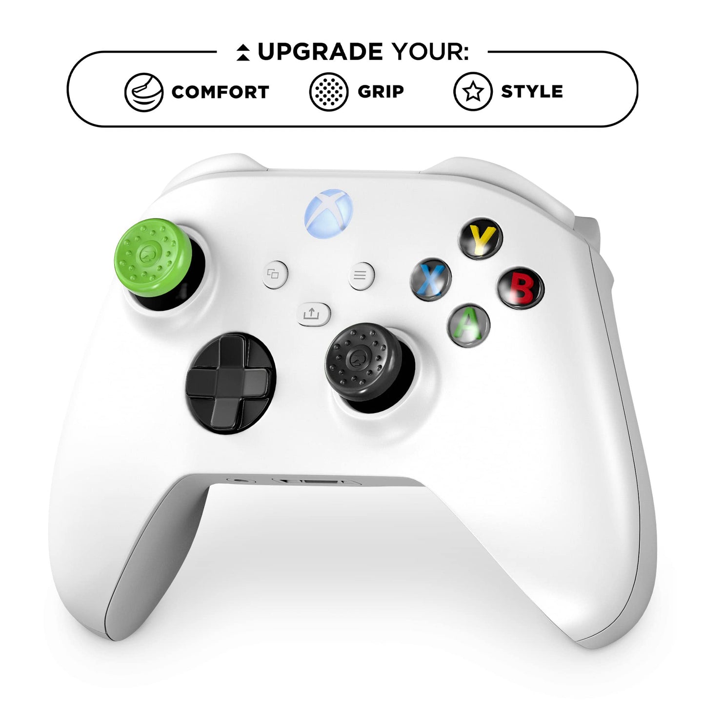 KontrolFreek No-Slip Thumb Grips for Xbox Series X (XBX) and Xbox One (XB1) Controller | 4-Pack | Green and Black