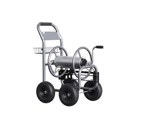 Giraffe Tools Hose Reel Cart, Hose Cart with Wheels Heavy Duty, Industrial Hose Reels for Outside, 250-Feet of 5/8" Hose Capacity, Hose Guide Pre-Installed