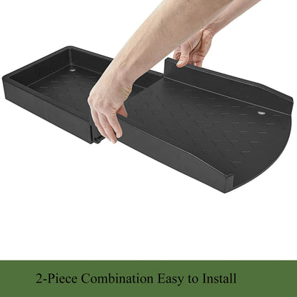 Jamphaza 2 Pack Gutter Downspout Extensions, Rain Gutter Downspout Splash Block, Down Spout Extender, Drain Gutter Guard Diverter, Splash Guards Rainwater Drainage 24" (Black 2Pack)