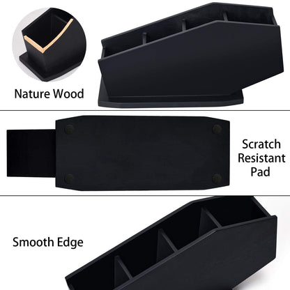 Gothvanity Coffin Brush Holder - Gothic Desk Organizer - Wooden Coffin Pen Holder -Spooky Decor for Bathroom, Living Room or Bedroom- Black - 10x 5x3.25 Inches