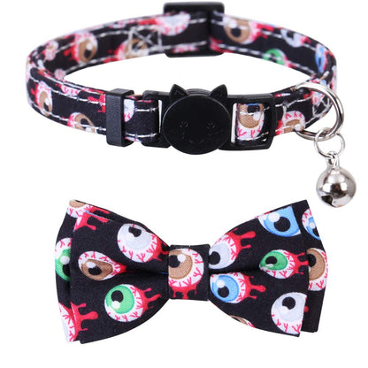 Lamphyface 2 Pack/Set Halloween Cat Collar Breakaway with Cute Bow Tie and Bell for Kitty Adjustable Safety