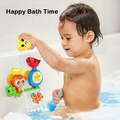 G-WACK Bath Toys for Toddlers Age 1 2 3 Year Old Girl Boy, Preschool New Born Baby Bathtub Water Toys, Durable Interactive Multicolored Infant Toy, Lovely Monkey Caterpillar,2 Strong Suction Cups