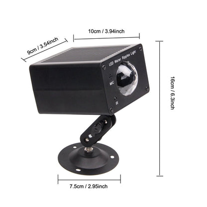 KOOT Water Wave Christmas Projector, RGB 16 Color Party Light, Sound Activated Flash Ripple LED Holiday Lighting With Remote for Disco, Halloween, Wedding, Kids Room