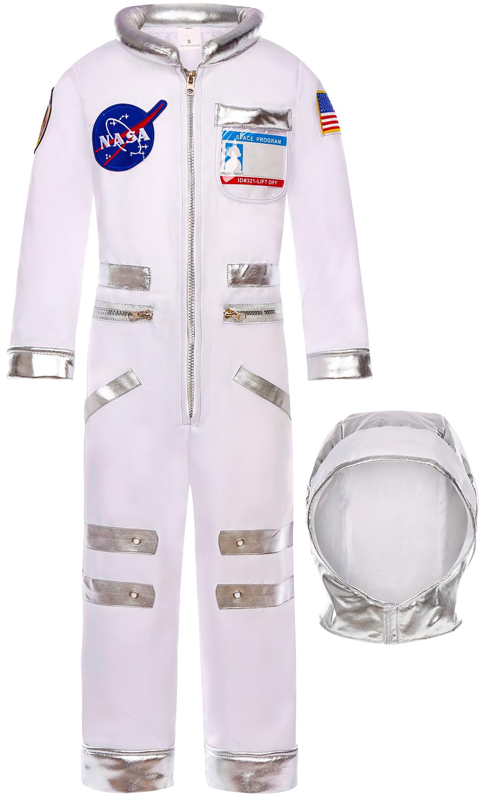 Costumerry Astronaut Costume for Kids Halloween Dress Up Space Birthday Gifts (8-10 Years)