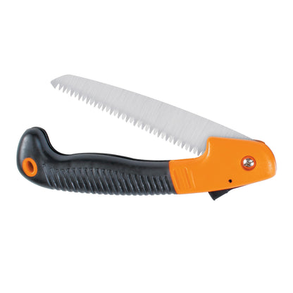 Fiskars Folding Hand Saw, 7" Pruning Saw with Power Tooth Blade with Triple Ground Teeth that Powers Through Wood Faster, Soft Grip Handle