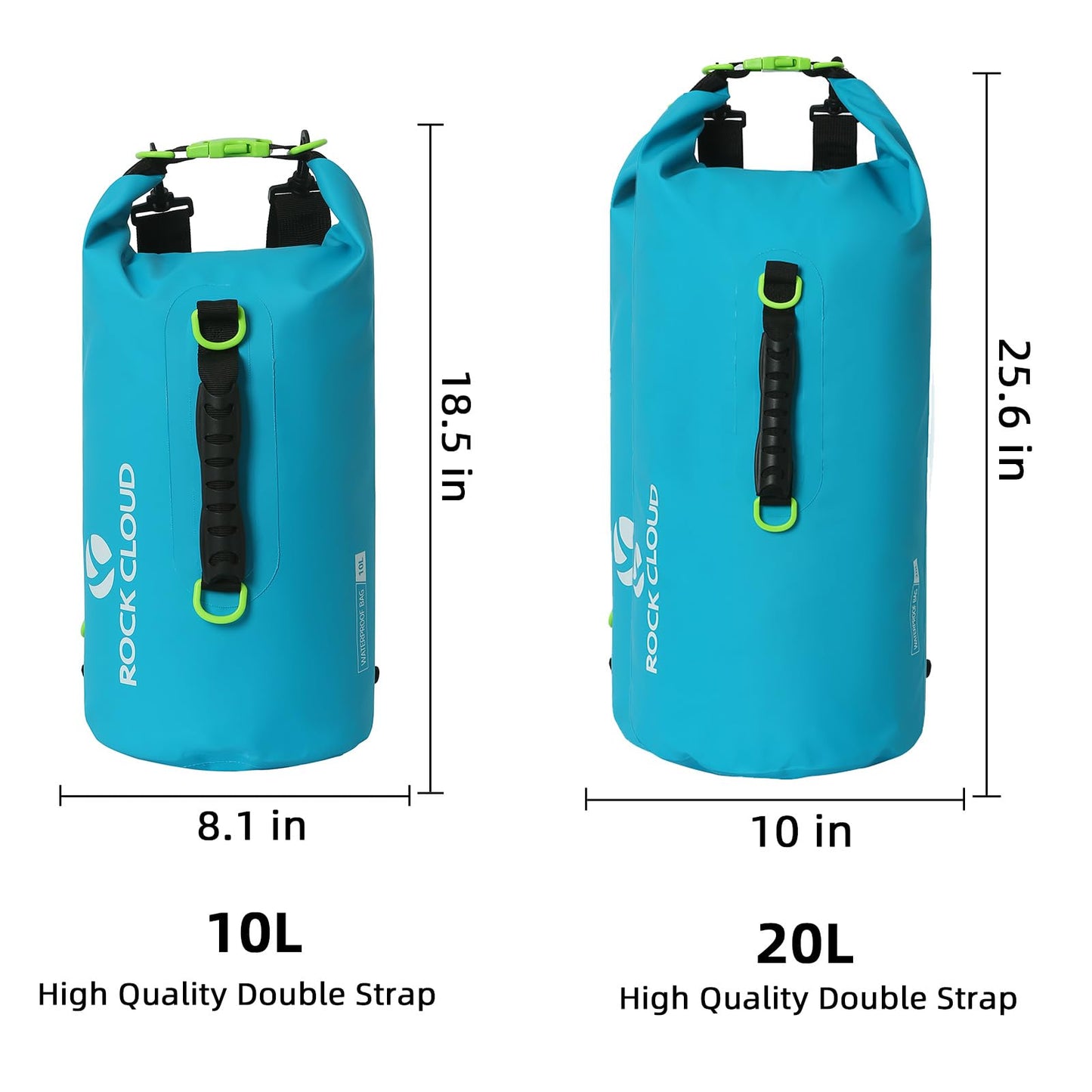 ROCK CLOUD Dry Bag Waterproof 10L Dry Sack for Kayaking Rafting Boating Beach Surfing Swimming Canoe Camping Hiking Fishing Ski