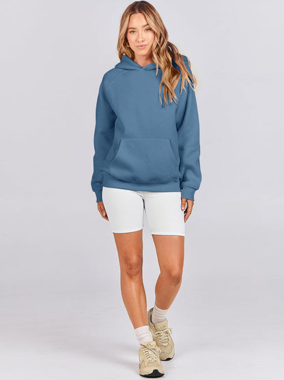 ANRABESS Women Hoodies Oversized Fleece Long Sleeve Comfy Casual Basic Pullover Sweatshirts 2025 Fall Outfits Y2K Clothes Deep Blue Small