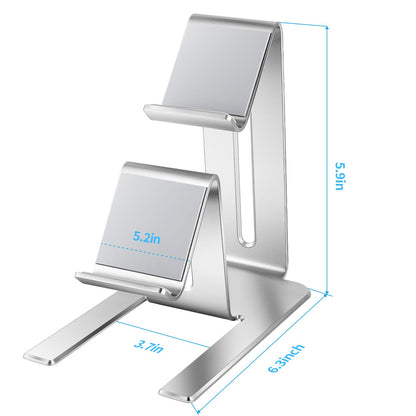 Controller Holder – 2 Tier Universal Aluminum Display Stand Accessories PC Gaming Desk Decor Stuff Gamer Gifts for Xbox Series X S, Elite 2, PS5, PS4, PS3, Switch Pro and Almost All Controller