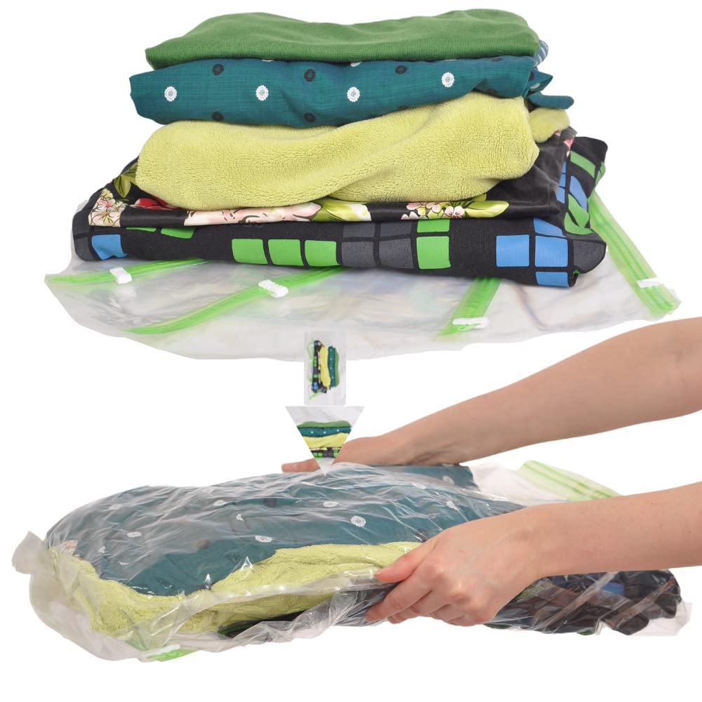 8 Space Saver Bags, No Vacuum Needed, Roll-Up Compression Packing, Travel Essentials, For Suitcases