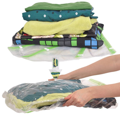 8 Space Saver Bags, No Vacuum Needed, Roll-Up Compression Packing, Travel Essentials, For Suitcases
