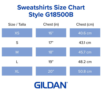 Gildan Youth Hoodie Sweatshirt, Style G18500B, Black, Large