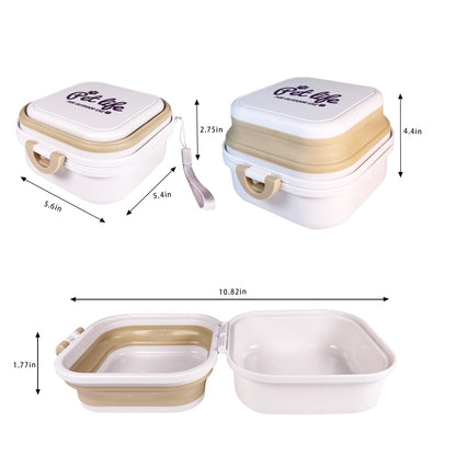 Collapsible Dog Water Bowl, Portable Dog Bowl for Traveling, 2-in-1 Pet Food and Water Feeder - Travel Dog Bowls with Lid for Walking, Traveling, Camping and Hiking