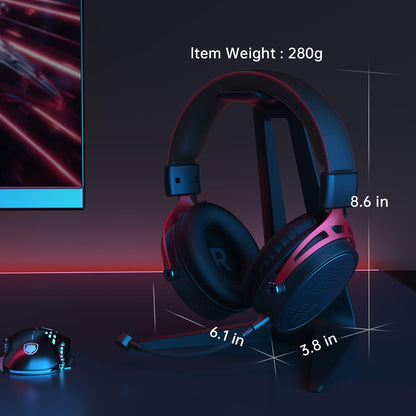 Gonbouyoku Wireless Gaming Headset, 2.4GHz Gaming Headset for PC, PS5, PS4, Switch, 60H Long Lasting Battery, Detachable Noise Cancelling Microphone, BlackReda