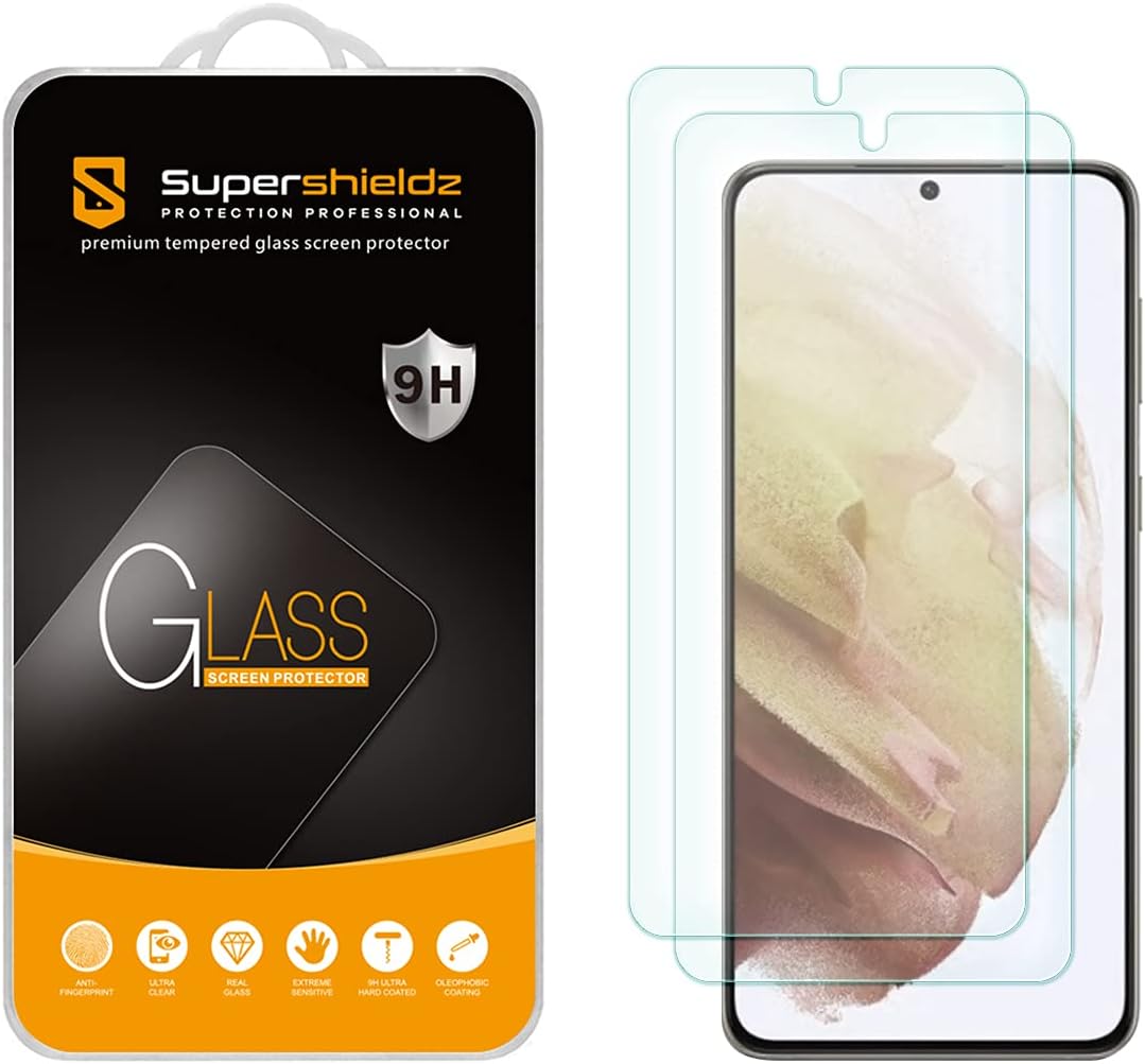 (2 Pack) Supershieldz Designed for Samsung Galaxy S21 FE 5G Tempered Glass Screen Protector, Anti Scratch, Bubble Free