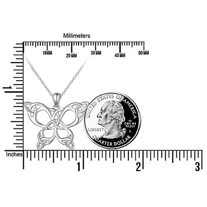 DAOCHONG 925 Sterling Silver Celtic Jewelry Celtic Butterfly Necklace for Women Butterfly Lovers Birthday Gifts