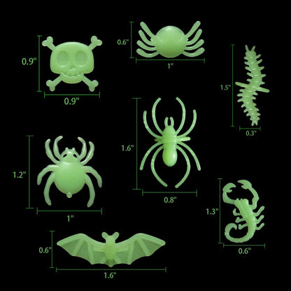 kockuu 56pcs Spider Rings Glow in The Dark Plastic Bugs Insects Ring Toys for Kids Toddlers Halloween Party Favors Trick or Treat Rings April Fool's Day Prank Gifts