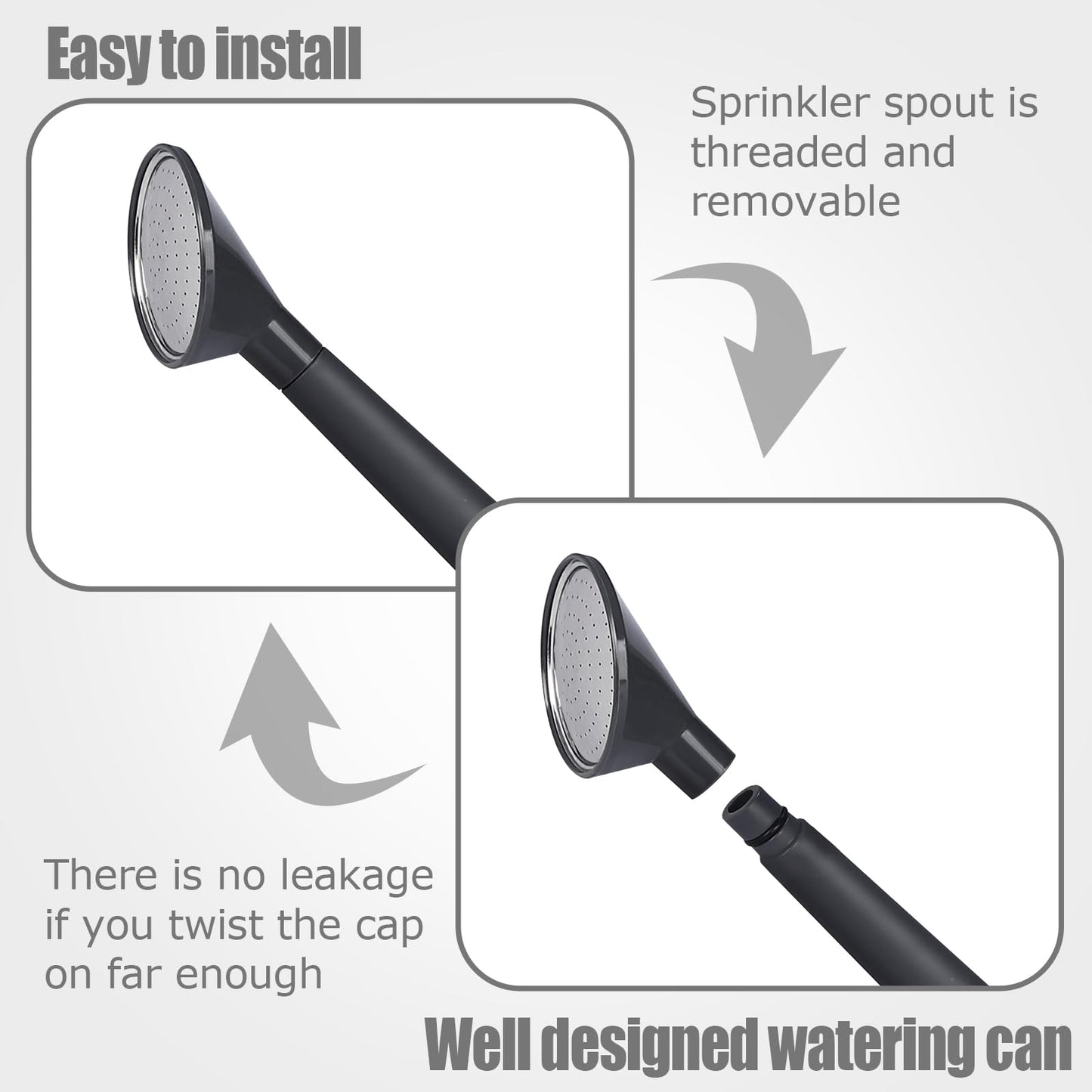 2 Gallon Watering Can for Indoor Plants, Garden Watering Cans for Outdoor Plant House Flower, Modern Plant Watering Can Large Long Spout with Sprinkler Head