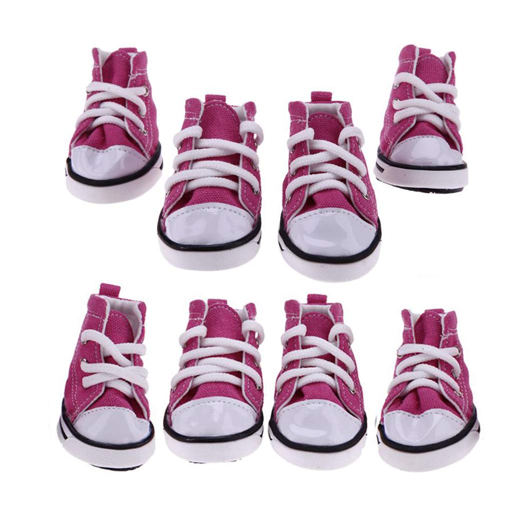 abcGoodefg Pet Dog Puppy Canvas Sport Shoes Sneaker Boots, Outdoor Nonslip Causal Shoes Rubber Sole Soft Cotton Inner Fabric Shoes for Small Dog (#2(1.331.73), Pink)