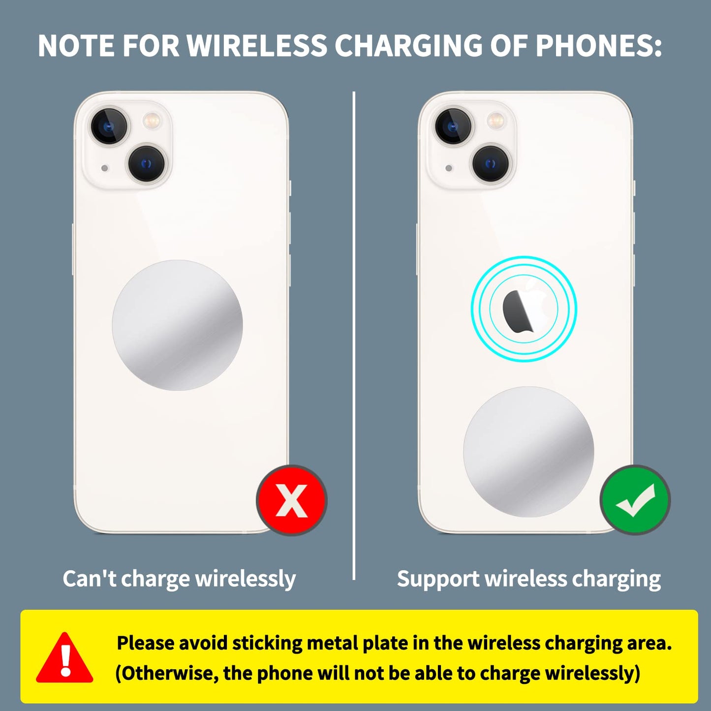 (10 Pieces Replacement Mount Metal Plates for Magnetic Car Phone Mount Holder with Extra Strength Hold, Universal Metal Plate for All Magnetic Car Mounts Black & Silver