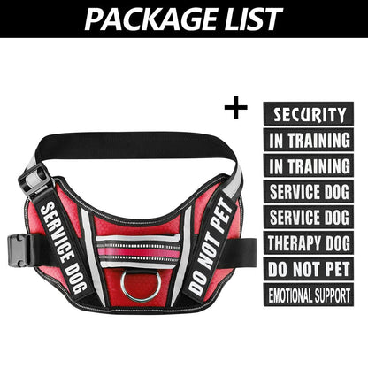 Dog Vest Harness and Patches Set, Animire in Training Service Dog Harness with 10 Dog Patches, Reflective Dog Vest with Handle for Small, Medium, Large, and Extra-Large Dogs