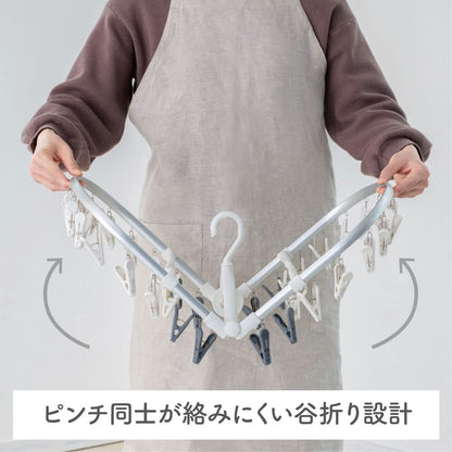 Daiya 058113 Laundry Clothes Drying Hanger, Flandry Aluminum Frame, Gentle Drying Corner Hanger, 40 Pinch, Rust Resistant, Lightweight, Easy to Pinch, Replaceable Pinch, Strong Spring, Jeans Towel,