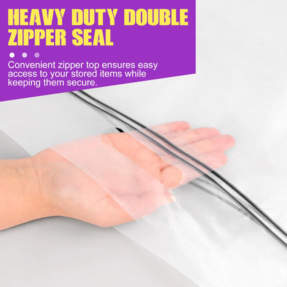 FURWEY 25 Gallon Extra Large Storage Bags 35”x 24”Resealable Clear Bags with Handle 4 Mil Thick Heavy Duty Big Bag for Clothes Pillow Travel Moving,Bedding,Shoes and Toys Storage, Pack of 6