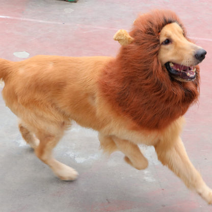 CPPSLEE Lion Mane for Dog Costumes, Realistic Wig for Medium to Large Sized Dogs, Halloween Costumes (Dark Brown)