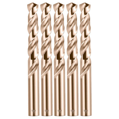 Cobalt Drill Bit Set 12mm - 5pcs, M35 Twist Drill Bits Straight Shank, 12mm High Speed Steel Drill Bits for Drilling in Hard Metal, Stainless Steel, Cast Iron