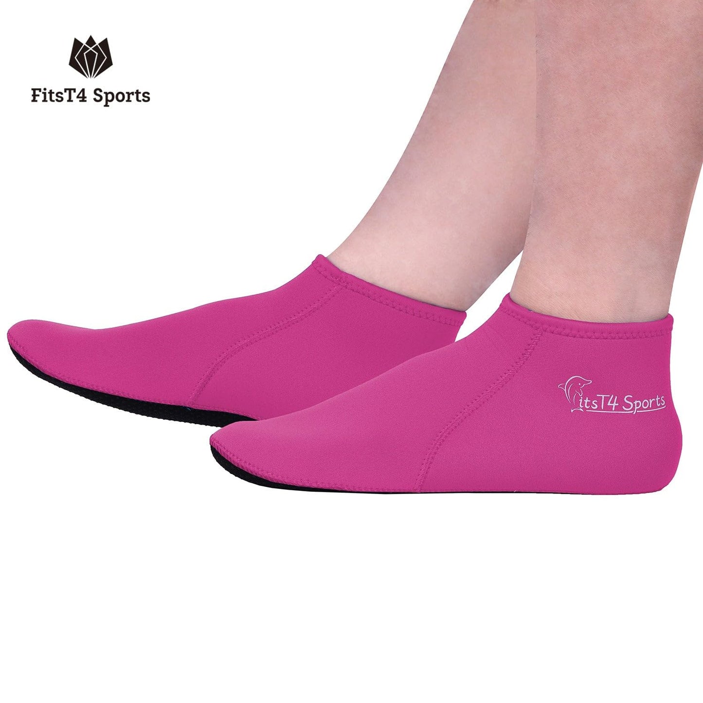 FitsT4 Sports Neoprene Water Socks 3mm Snorkel Fin Anti-Slip Sock Swim Men Women Dive Wetsuit Booties Perfect for Scuba Surfing Kayaking Beach Volleyball Soccer