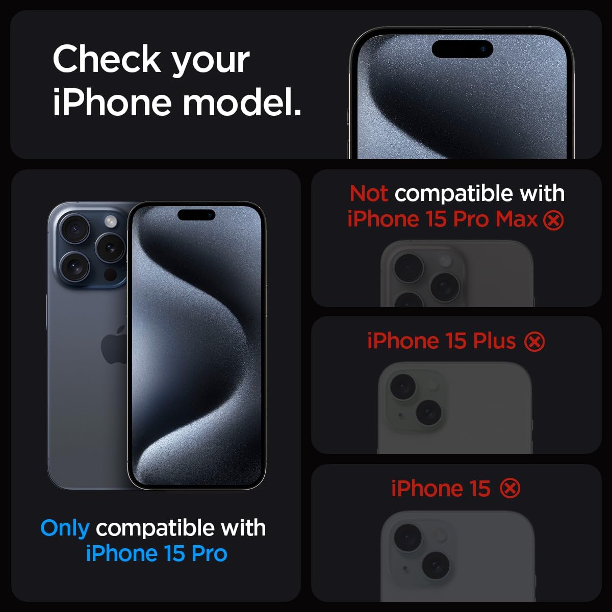 Spigen Tempered Glass Screen Protector [GlasTR EZ FIT] designed for iPhone 15 Pro [Case Friendly] - 2 Pack