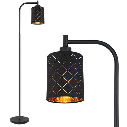 Gothic Floor Lamp with Laser-Cutout Lampshade, LED Standing Lamp for Living Room & Bedroom, 67 Inch Black Arc Modern Farmhouse Lamp with Foot Switch, E26 Base Socket, Perfect for Magic Decor Lamps