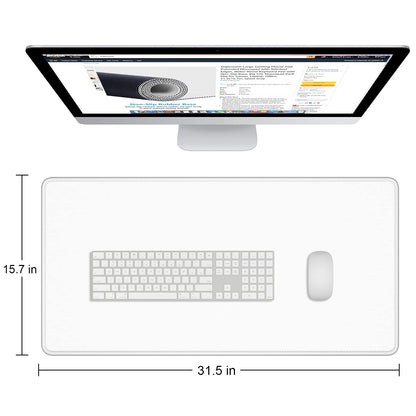Dapesuom Large Gaming Mouse Pad, Extended Mouse Mat with Stitched Edges, Full Size Keyboard Pad with Non-Slip Base, Big XXL Computer Desk Mats for Gamer, Laptop, Office, 31.5 x 15.7in, Ivory White