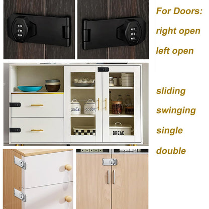 ETEKJOY Cabinet Lock Keyless 3-Digit Password Combination Code Hasp Latch Lock Twist Knob Wooden Drawer Cupboard (Silver, 3 inch)