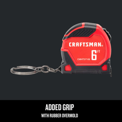 CRAFTSMAN Keychain Tape Measure, 6 FT (CMHT37106G)