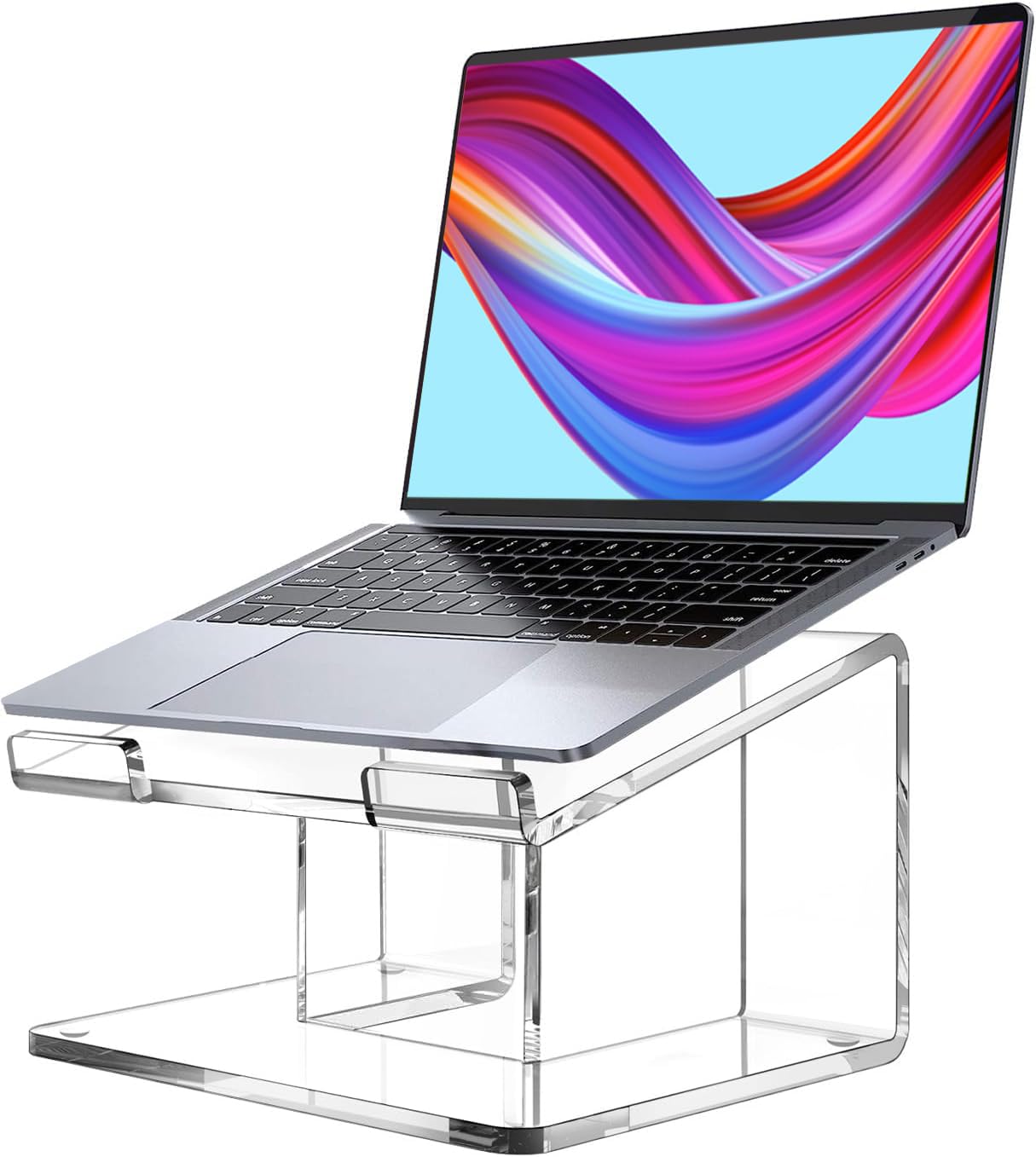 FUCDTEFC Acrylic Laptop Stand for Desk, Laptop Riser for 10-17.3 Inch Laptops, Ergonomic Computer Stand Holder Compatible with Macbooks and Notebooks- Clear