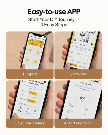 LaserPecker LP1 Pro Laser Engraver for Beginners, Mini Portable Laser Engraving Machine for Wood/Leather/Felt, 190g Lightweight, 10,000+ Hour Lifespan, Laser Safety Glasses Included, Basic Set