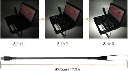 EBYPHAN Dimmable USB Lamp, Flexible Keyboard Light, Mini USB Light for Laptop (14-LED-Bead, 3-Level Adjustable Brightness, On/Off Touch Switch, Black)