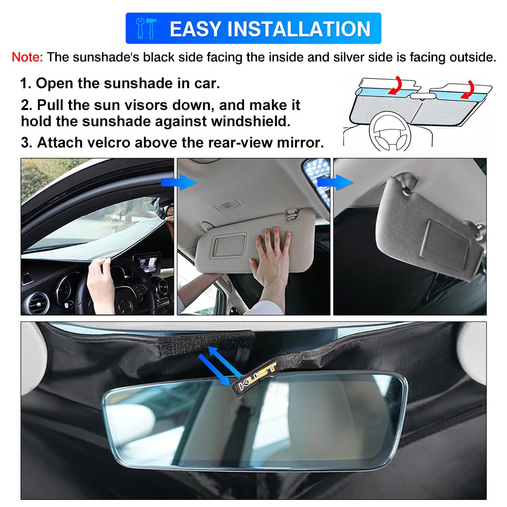 KUST Windshield Sun Shade for Honda Civic 2016-2021 Sunshade Foldable Window Sun Visor Protector Blocks UV Rays Keep Your Car Cooler