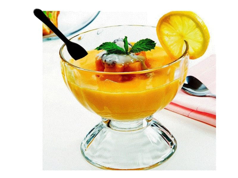 Extra Sturdy, Gmark 100pc 3-Inch Taster Plastic Mini Spoons Black Clear Best for Chocolate Coffee flavor Ice Cream Dessert Black 1 Box Set GM1002H