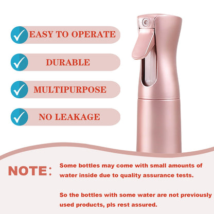 LERPOLOR Empty Spray bottles, Continuous Spray Bottle for Hair, 10 Oz Rose Gold Spray Water Bottle Fine Mist Refillable, Skin Care, Showering Pets, Plants, travel, Ironing and Cleaning