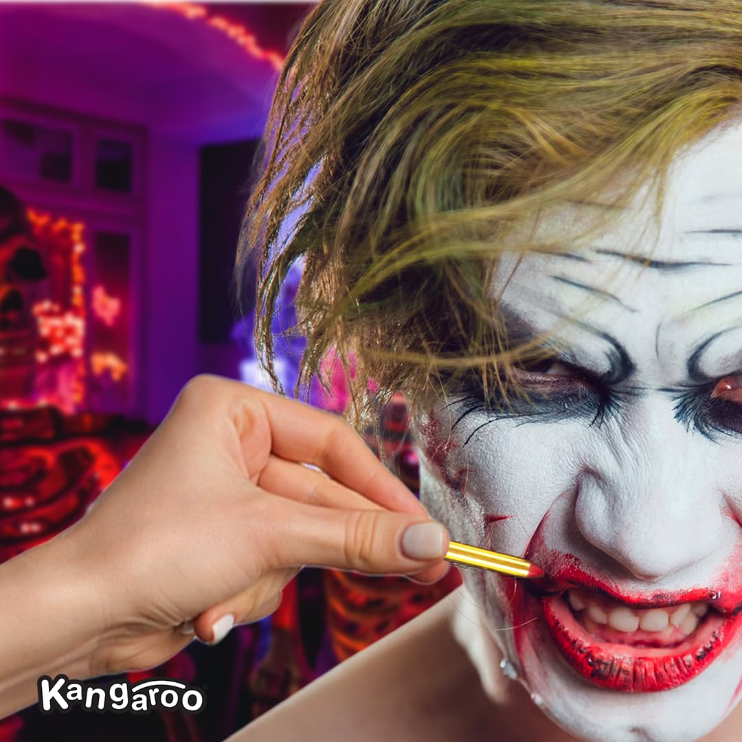 Kangaroo Face Paint Palette Halloween Makeup Kit For Kids - Fake Blood Body Paint Colorful Palette - SFX Makeup Kit for Zombie, Halloween Painting