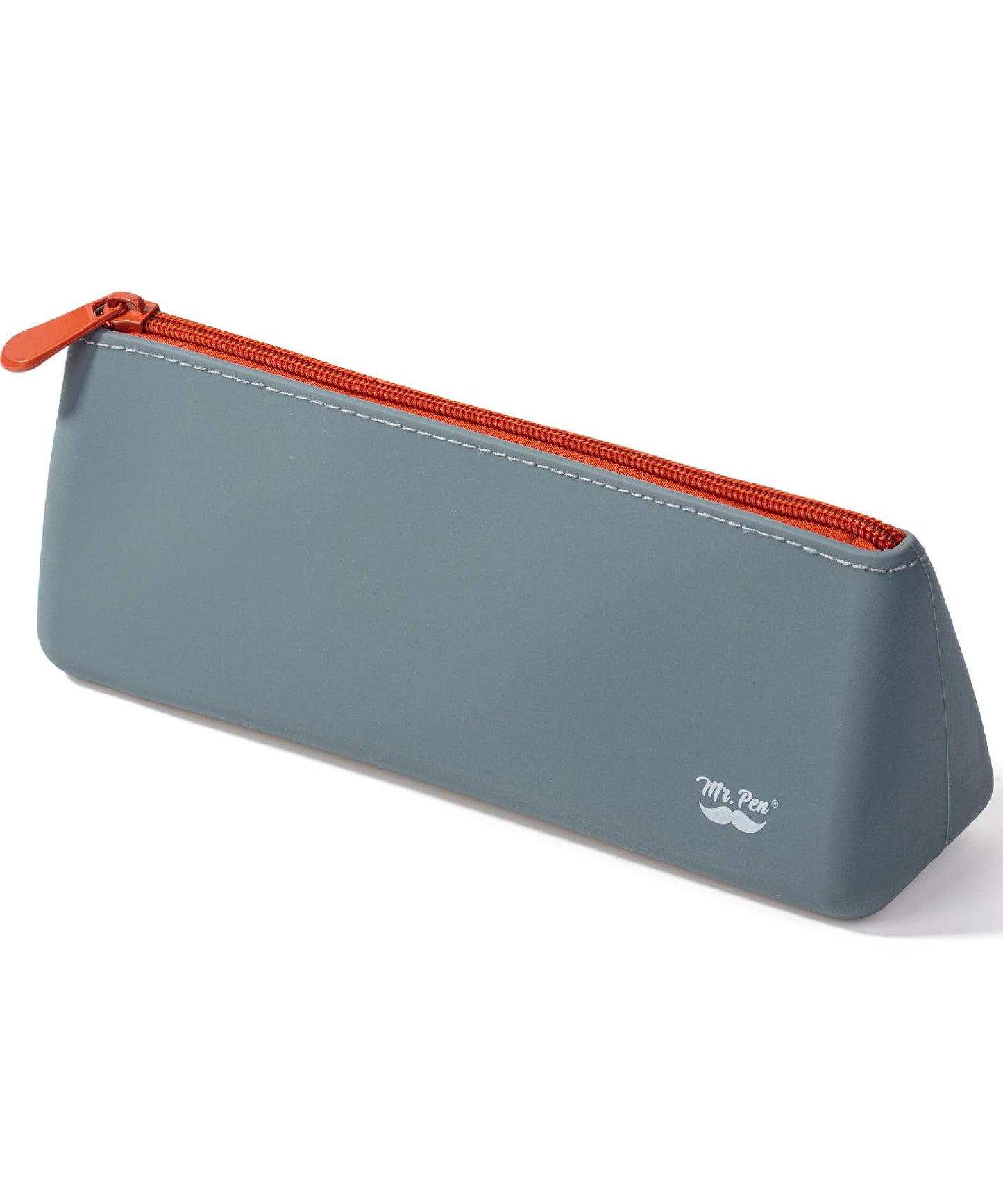 Mr. Pen- Silicone Pencil Case Pouch, Slate Blue, Aesthetic Triangular Design, Multipurpose, Aesthetic Pencil Case Small, Silicone Makeup Bag