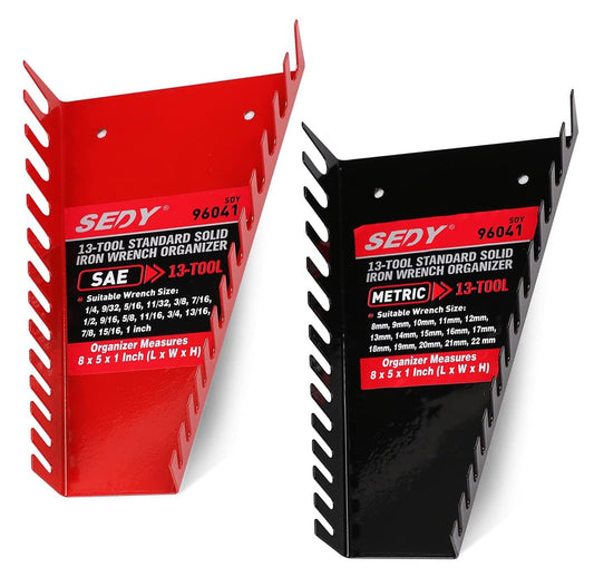 26-Pack Metal Wrench Organizer Set, Wall Mounted Wrench Storage Holder Trays Rack for Tool Box Drawer Chest