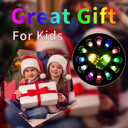 COLEDRE Kids Toys 12 Colors LED Gloves Cool Toys Gifts for Age 5-7 8-12 Years Old Boys Girls Halloween Costumes Light Up Gloves Stocking Stuffers Kids Christmas Birthday Parties Gifts (1 Pair M)