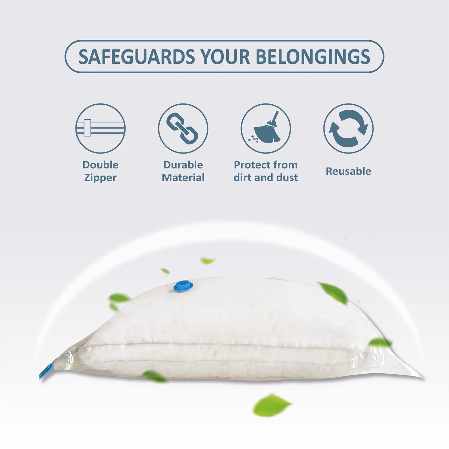 10 Pack Vacuum Storage Bags with Pump, 5 Jumbo and 5 Large Space Saver Vacuum Storage Bags, Vacuum Seal Bags for Clothing, Comfoters, Pillows, Blanket, Bedding